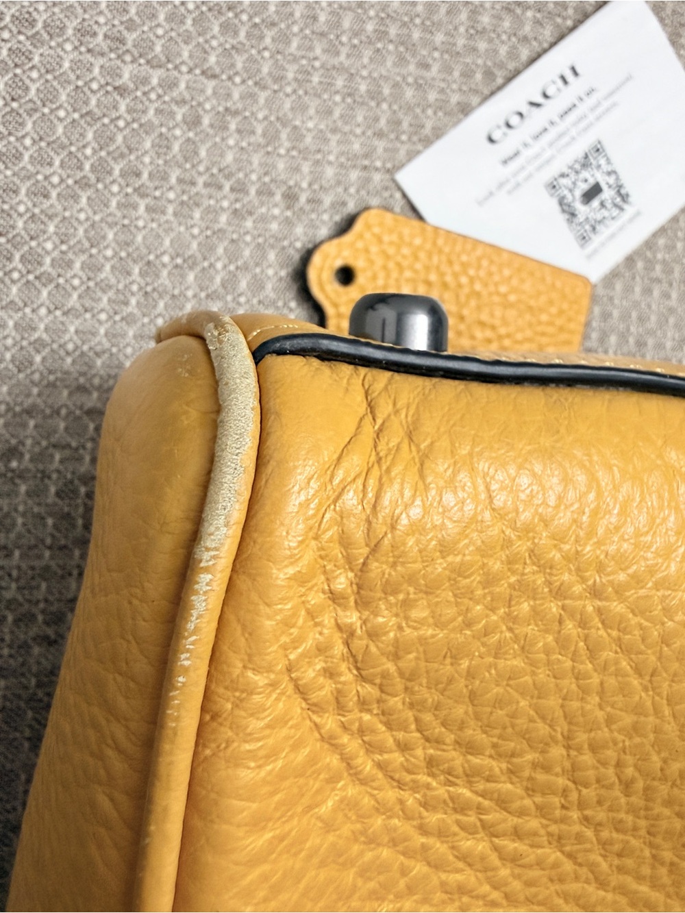 Coach Yellow Pebbled Leather Laptop Brief - Picture 11 of 16